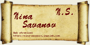 Nina Savanov vizit kartica